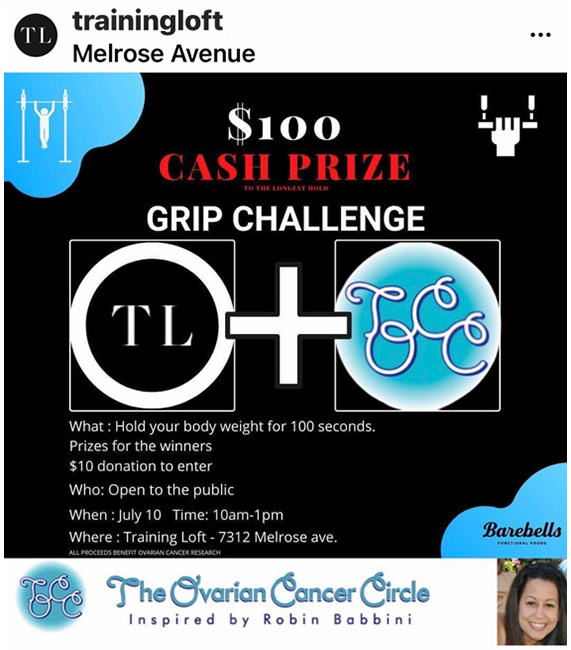 The Ovarian Cancer Circle Training Loft Grip Challenge July 2021