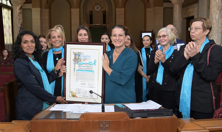 The Ovarian Cancer Circle is Recognized with a Certificate from Los Angeles City