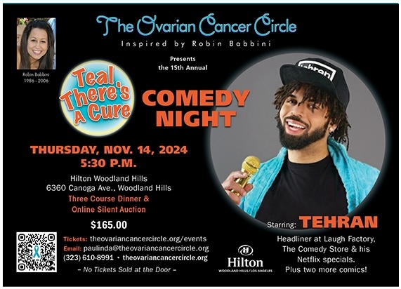 15th Annual Teal There's A Cure Comedy Show invite