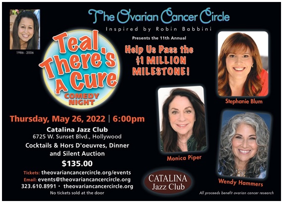 Teal There's A Cure 2022 Comedy Night flyer