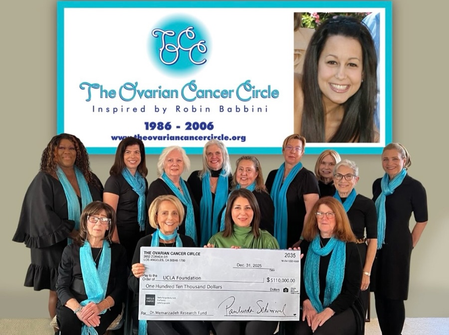 The Ovarian Cancer Circle Presents a Check for $110,000 to the UCLA G.O. Discovery Lab for ovarian cancer research
