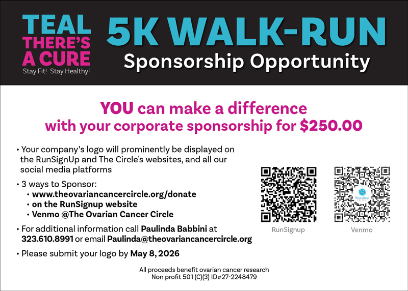 The Ovarian Cancer Circle's 5th Annual Walk-Run Sponsorship Opportunity